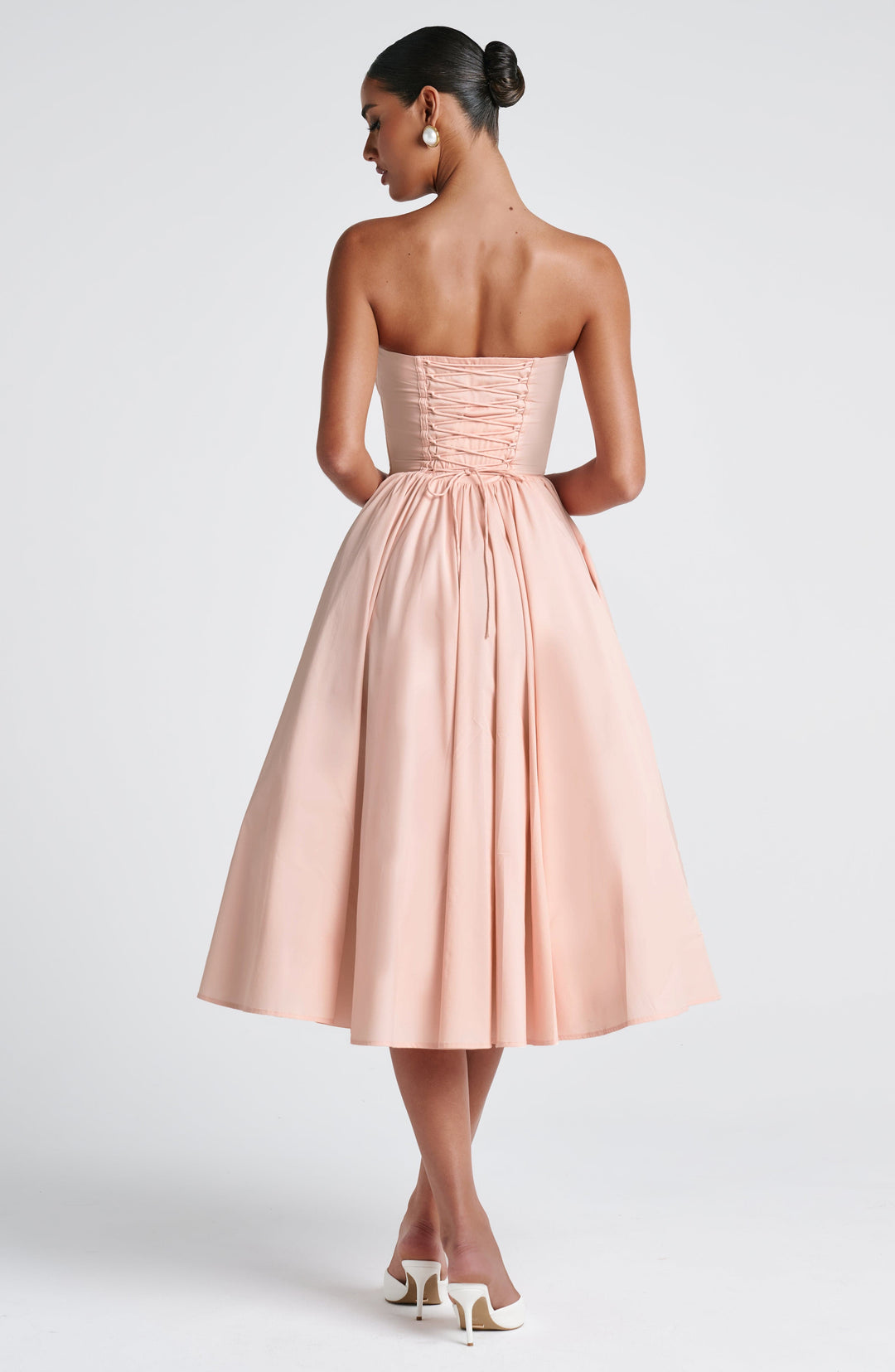 Seraise Midi Dress in Soft Peach by Clandour, product photo 3