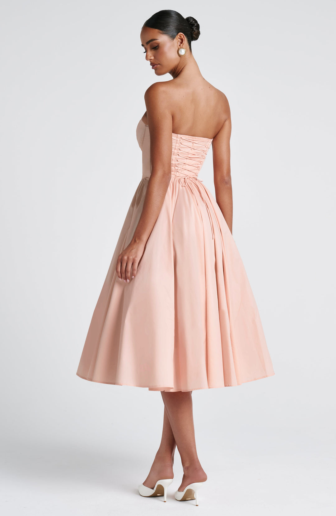 Seraise Midi Dress in Soft Peach by Clandour, product photo 8
