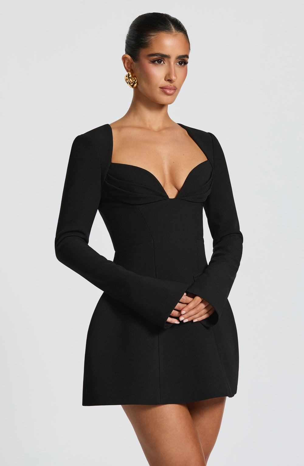 Seralina Mini Dress in Black by Clandour, product photo 2