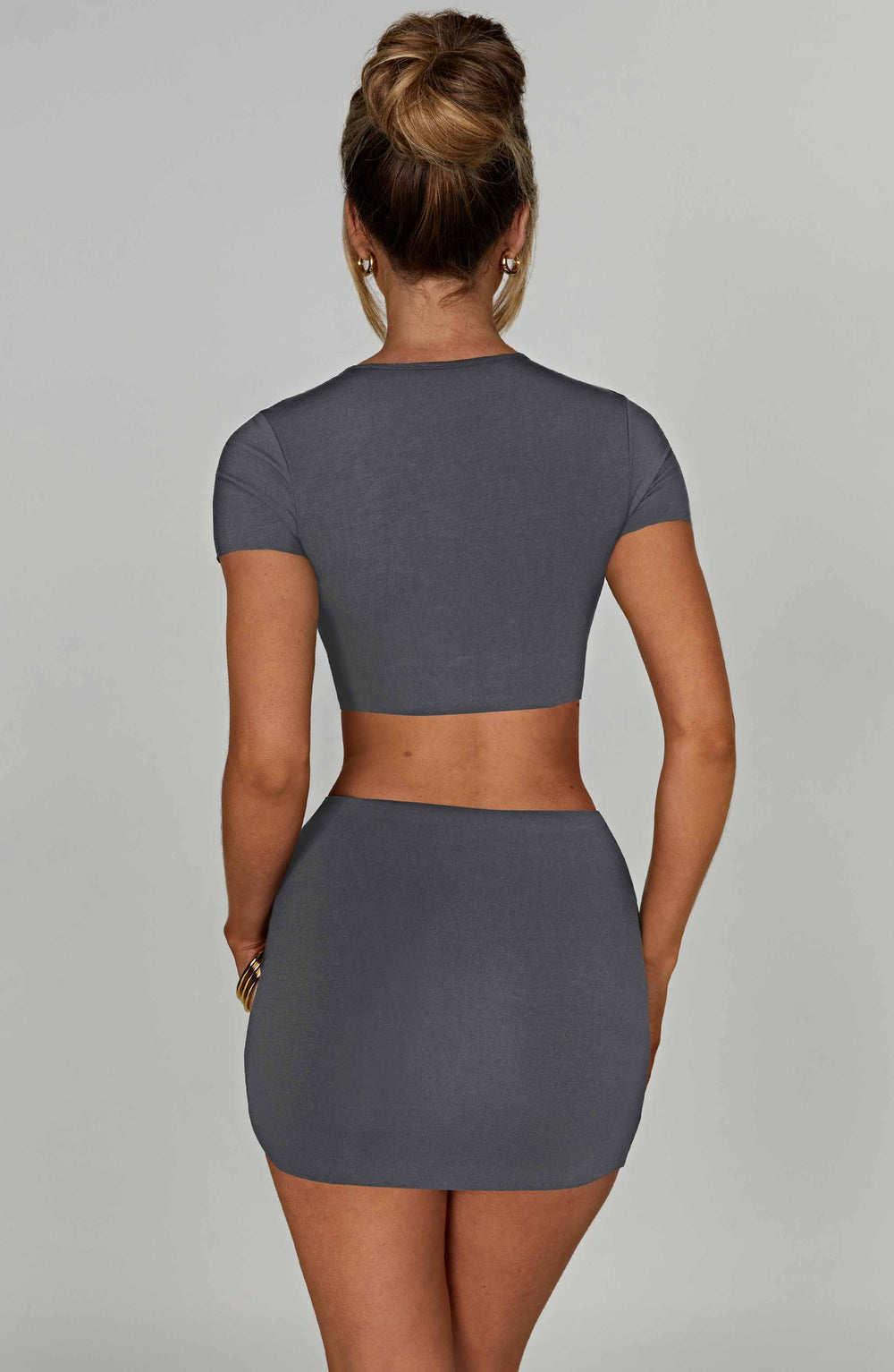 Seramira Mini Skirt in Charcoal by Clandour, product photo 2