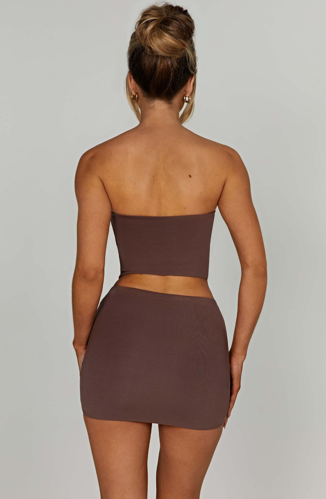 Seramira Mini Skirt in Chocolate by Clandour, product photo 3