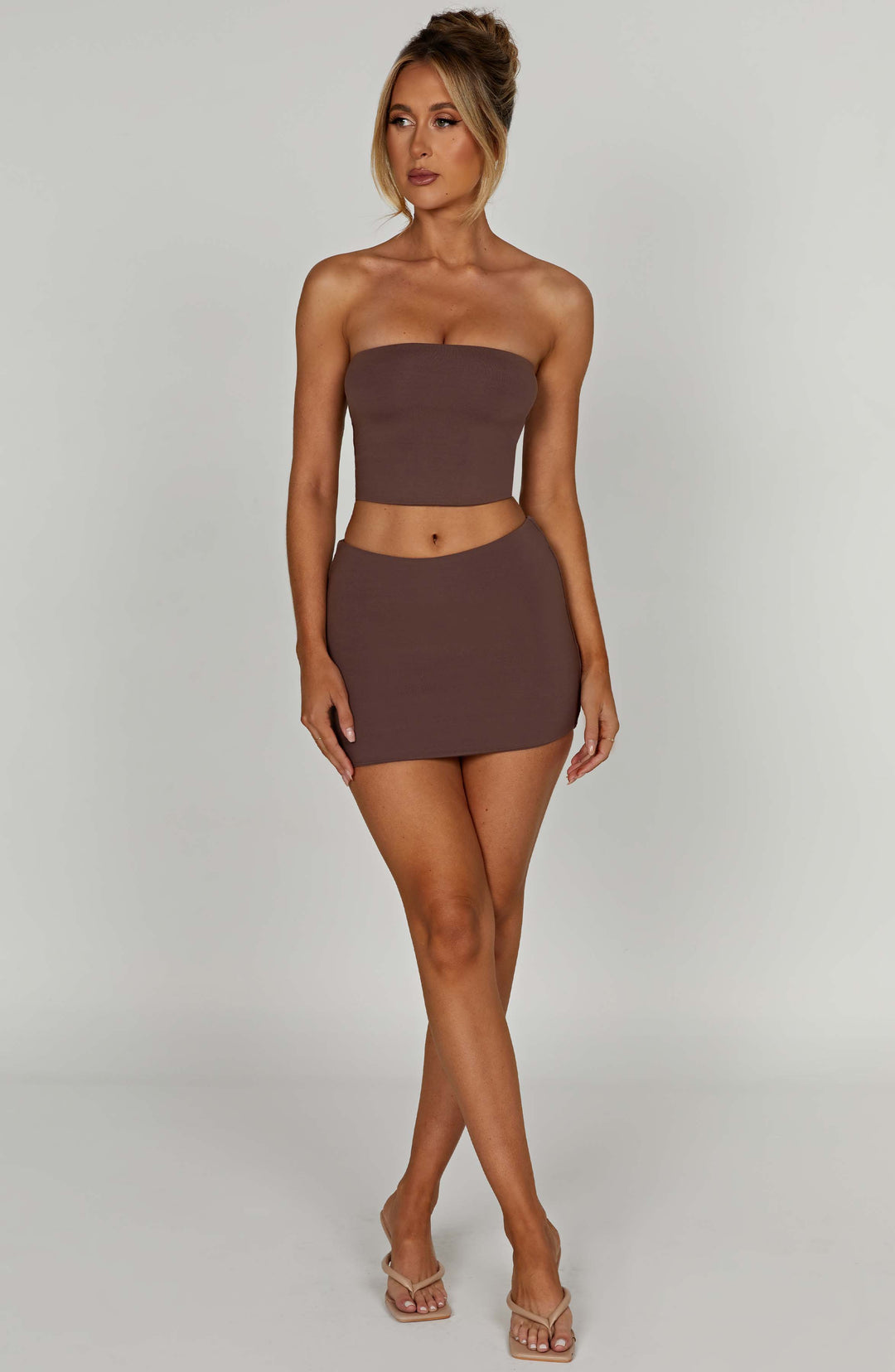 Seramira Mini Skirt in Chocolate by Clandour, product photo 7