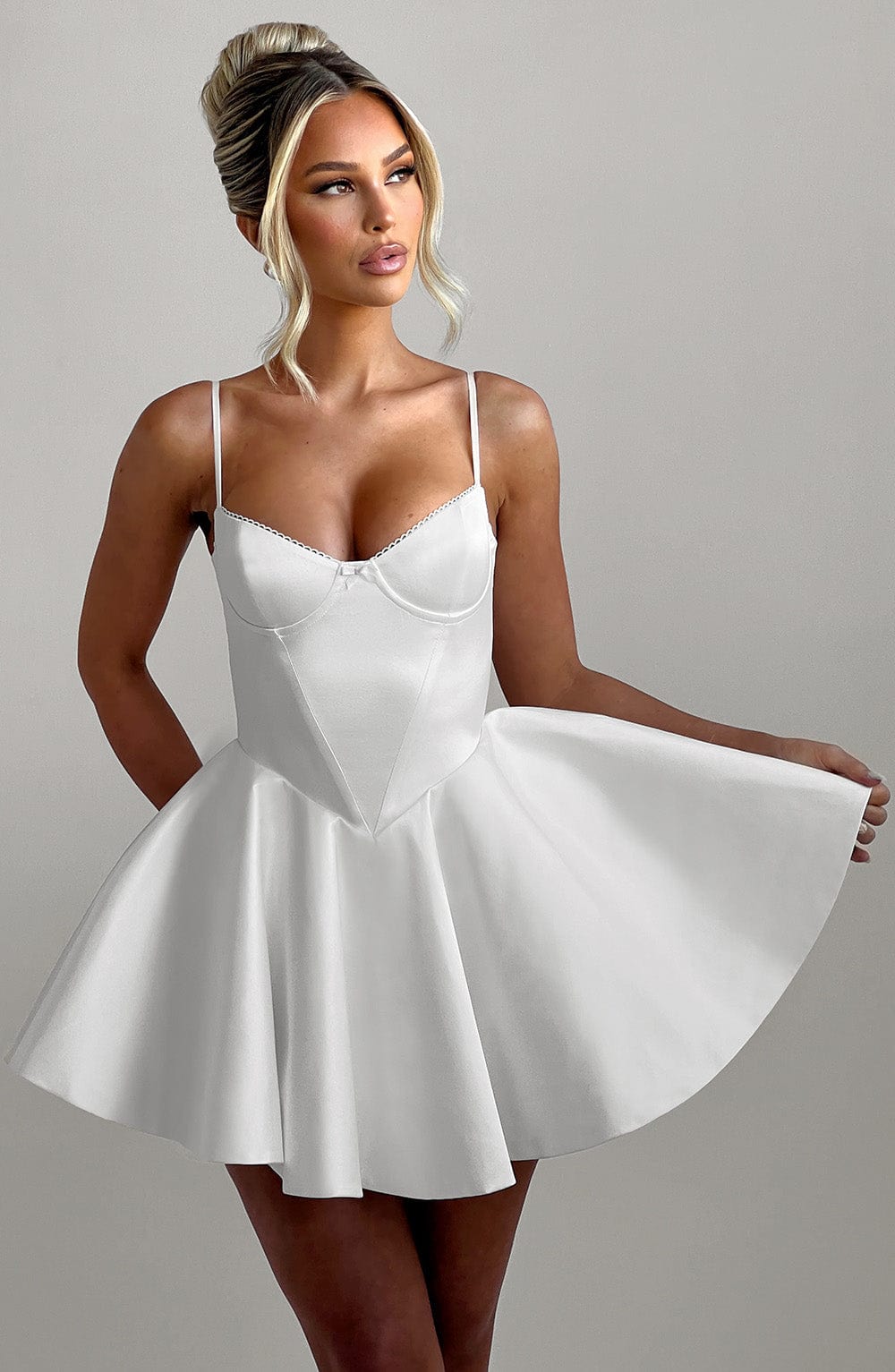 Seraora Mini Dress in Ivory by Clandour, product photo 1
