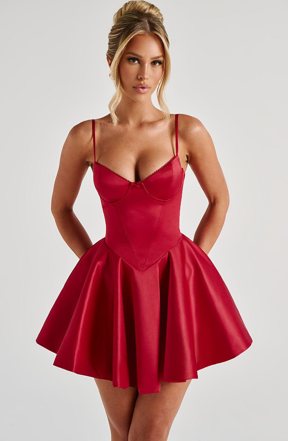 Seraora Mini Dress in Red by Clandour, product photo 6