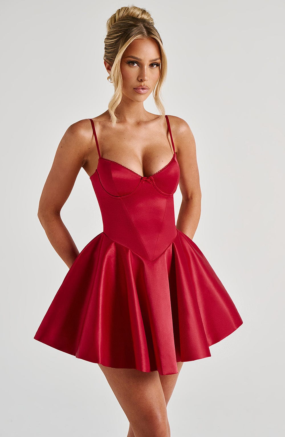 Seraora Mini Dress in Red by Clandour, product photo 7
