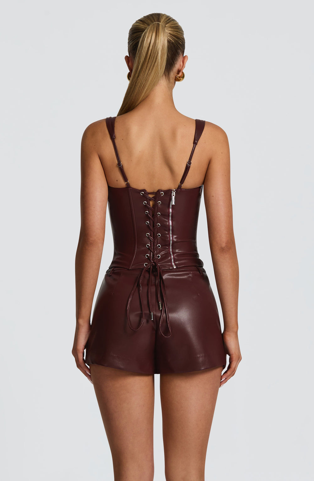 Serayne Corset in Burgundy by Clandour, product photo 2