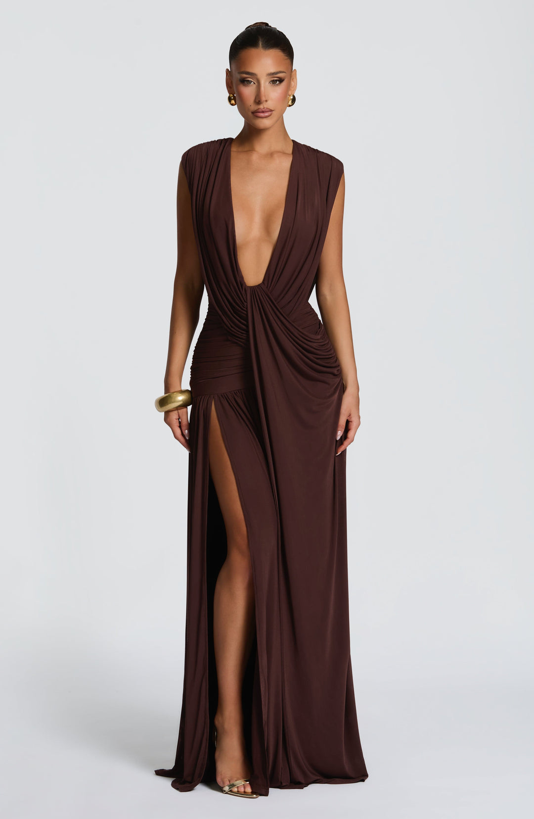 Taliaelle Gown in Plum Brown by Clandour, product photo 5