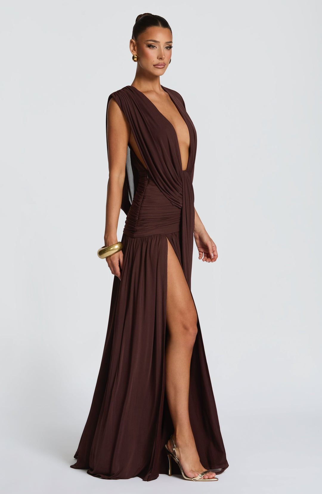 Taliaelle Gown in Plum Brown by Clandour, product photo 8