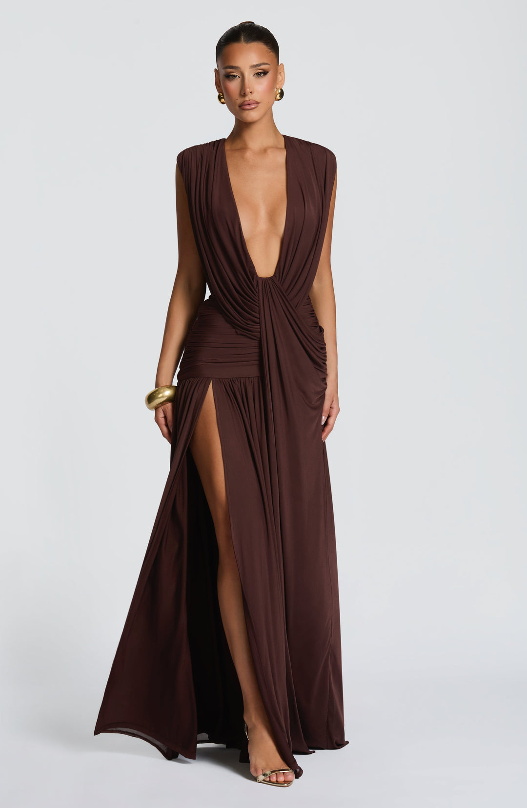 Taliaelle Gown in Plum Brown by Clandour, product photo 11