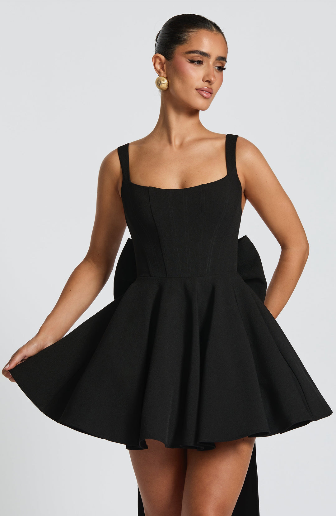 Taliaena Mini Dress in Black by Clandour, product photo 6