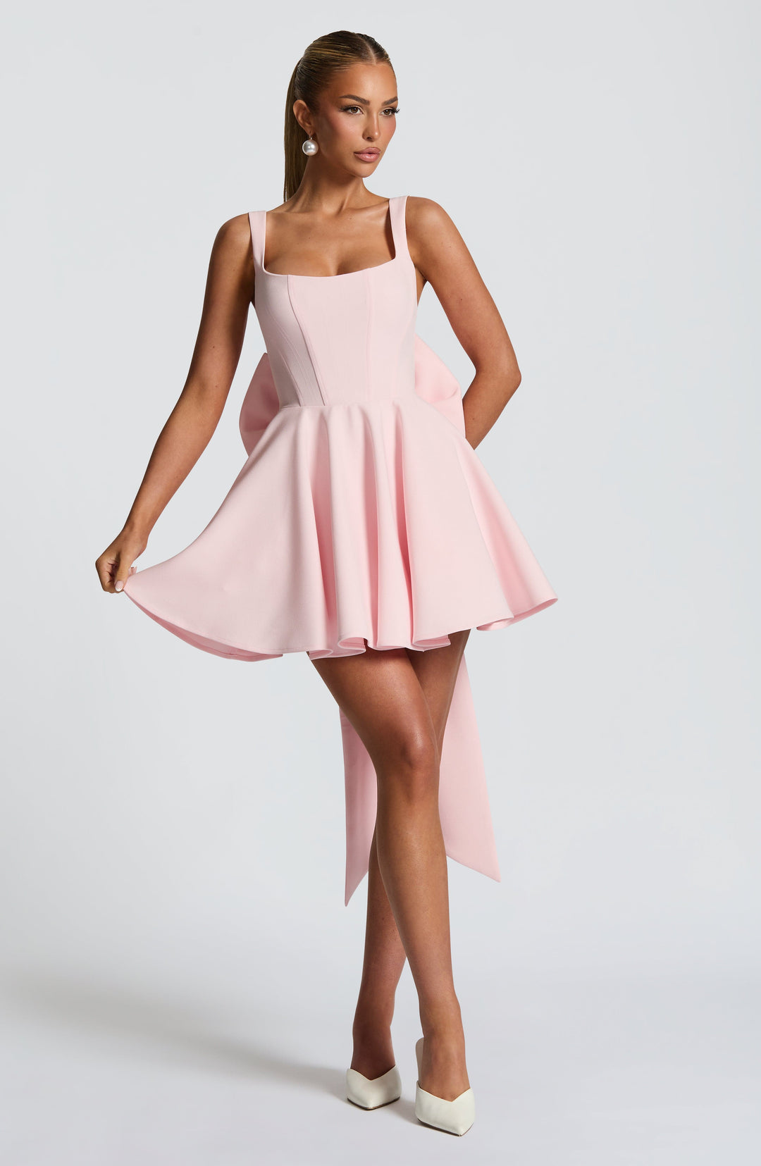 Taliaena Mini Dress in Blush by Clandour, product photo 1