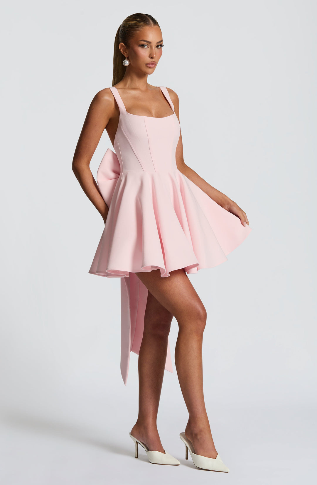 Taliaena Mini Dress in Blush by Clandour, product photo 3