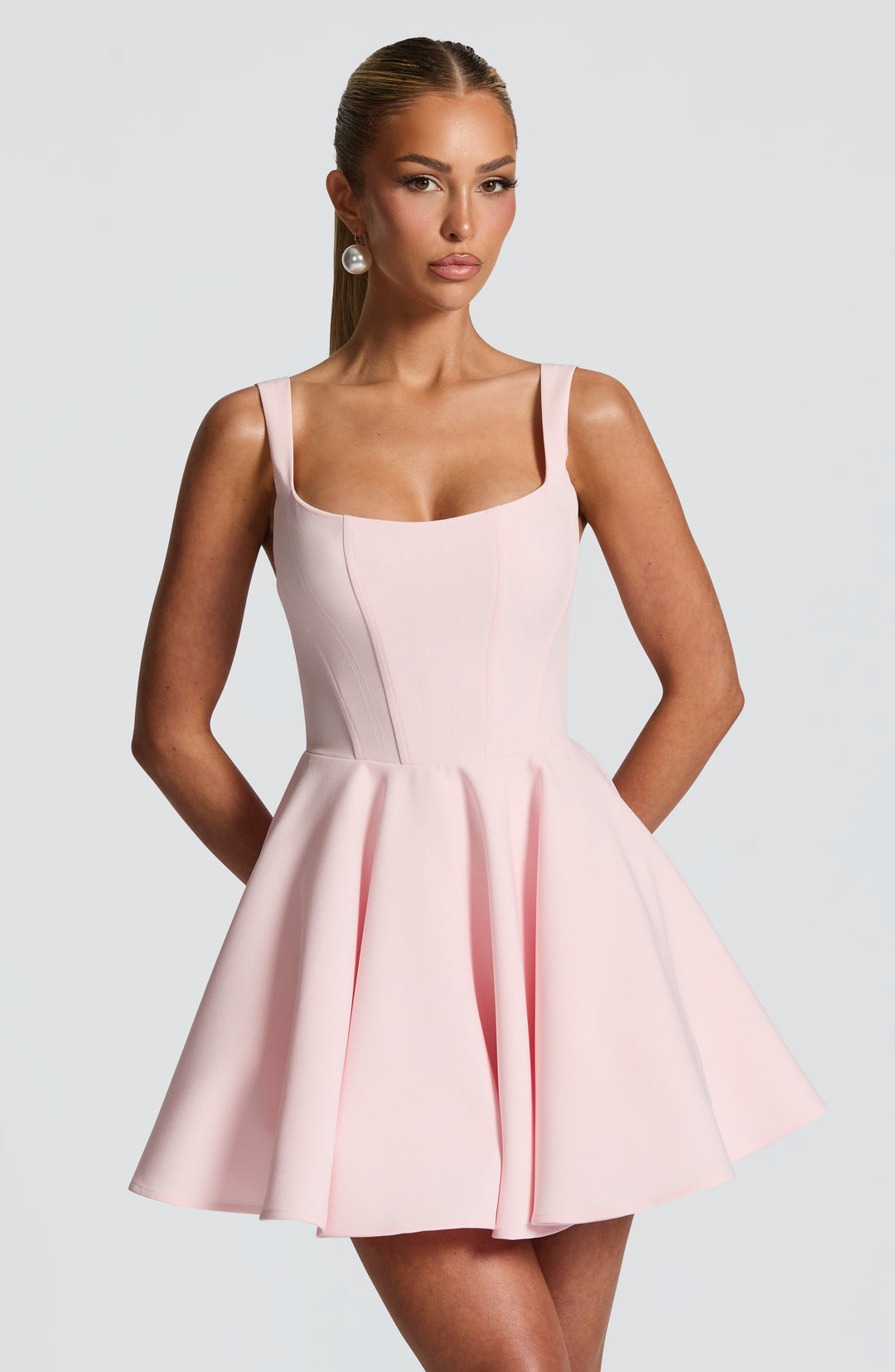 Taliaena Mini Dress in Blush by Clandour, product photo 4