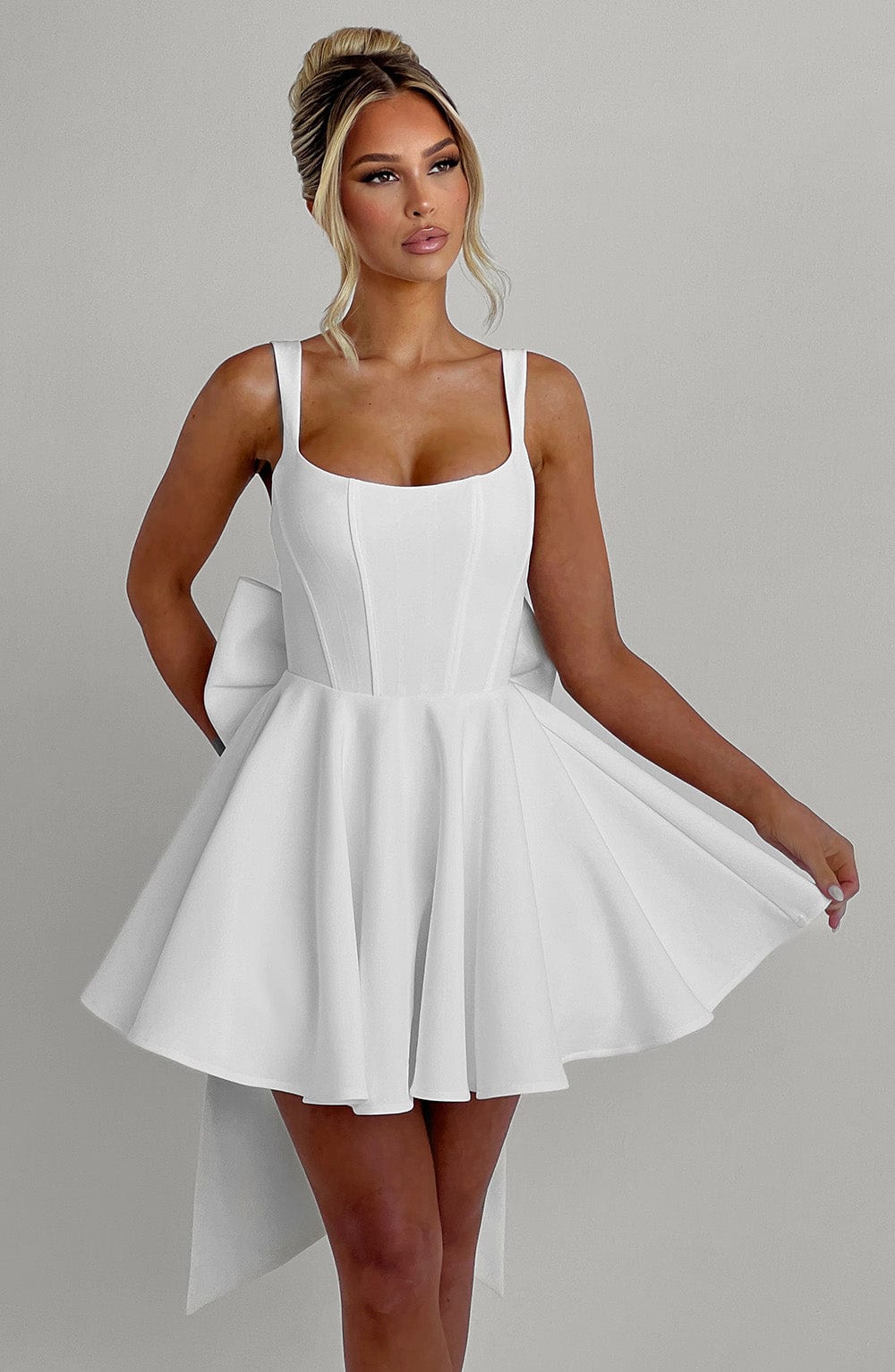 Taliaena Mini Dress in Ivory by Clandour, product photo 3