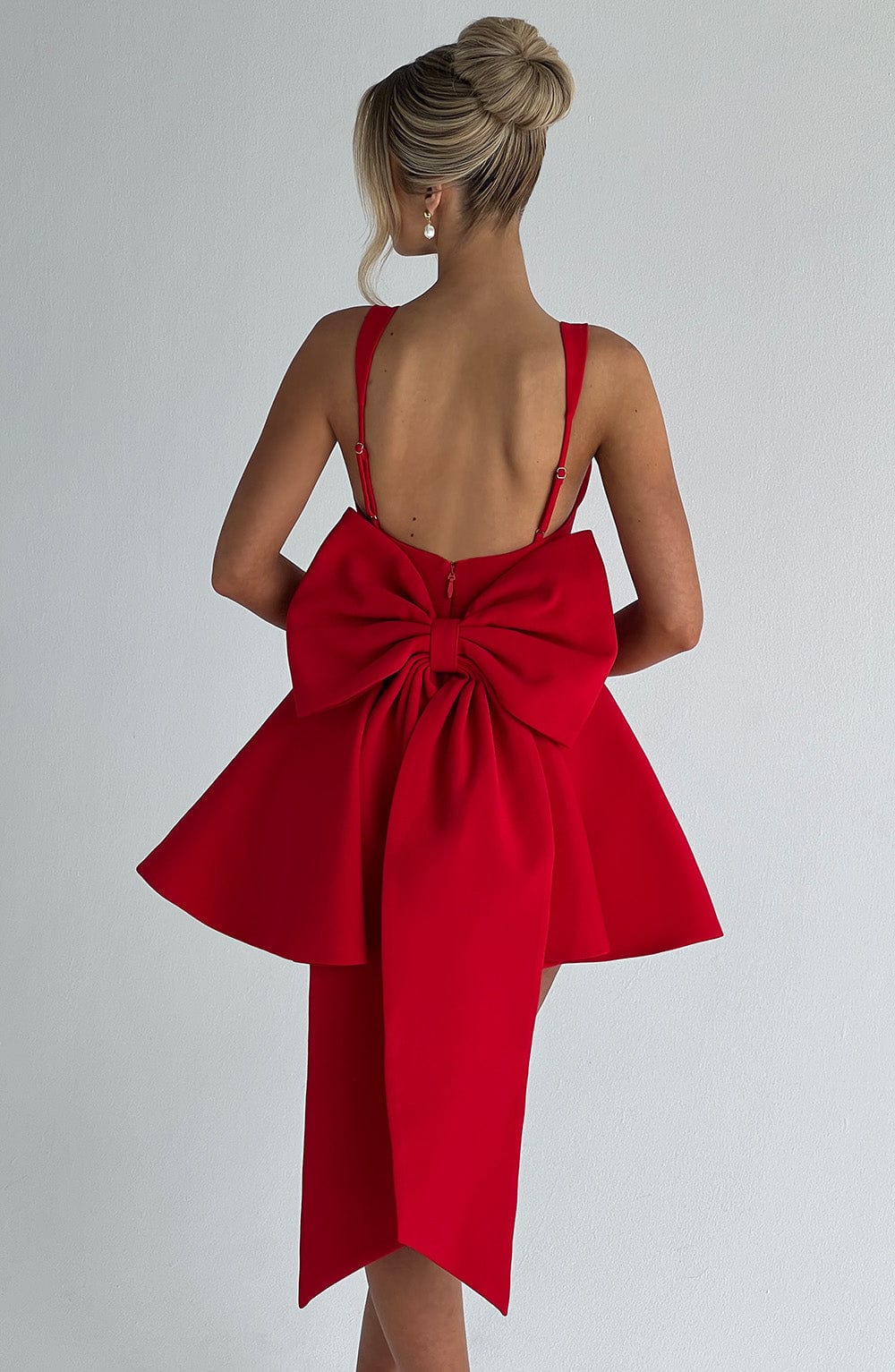 Taliaena Mini Dress in Red by Clandour, product photo 2