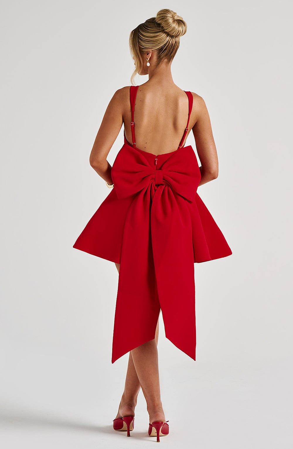 Taliaena Mini Dress in Red by Clandour, product photo 5