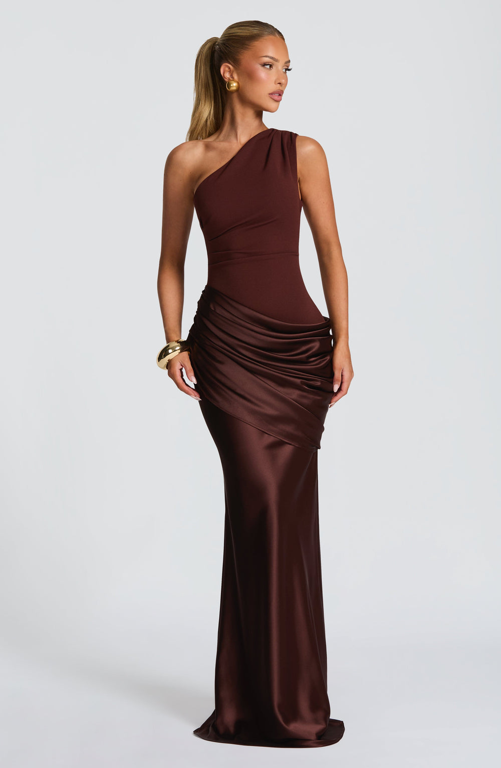 Taliaessa Maxi Dress in Plum Brown by Clandour, product photo 2