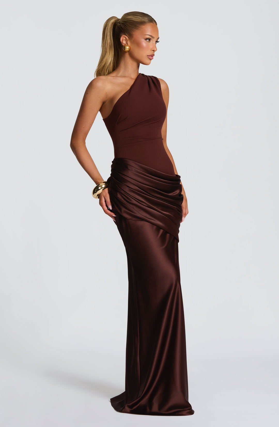 Taliaessa Maxi Dress in Plum Brown by Clandour, product photo 4