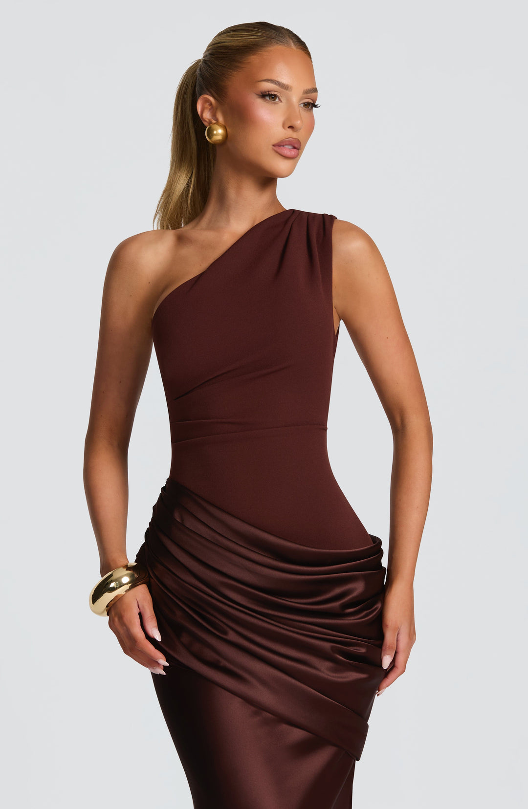 Taliaessa Maxi Dress in Plum Brown by Clandour, product photo 5