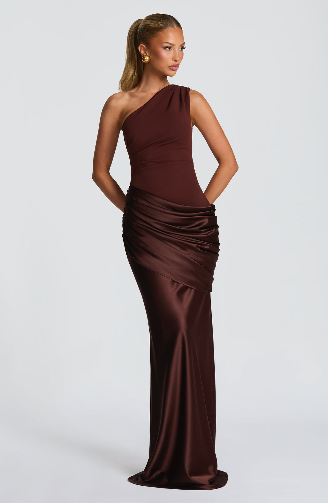 Taliaessa Maxi Dress in Plum Brown by Clandour, product photo 8