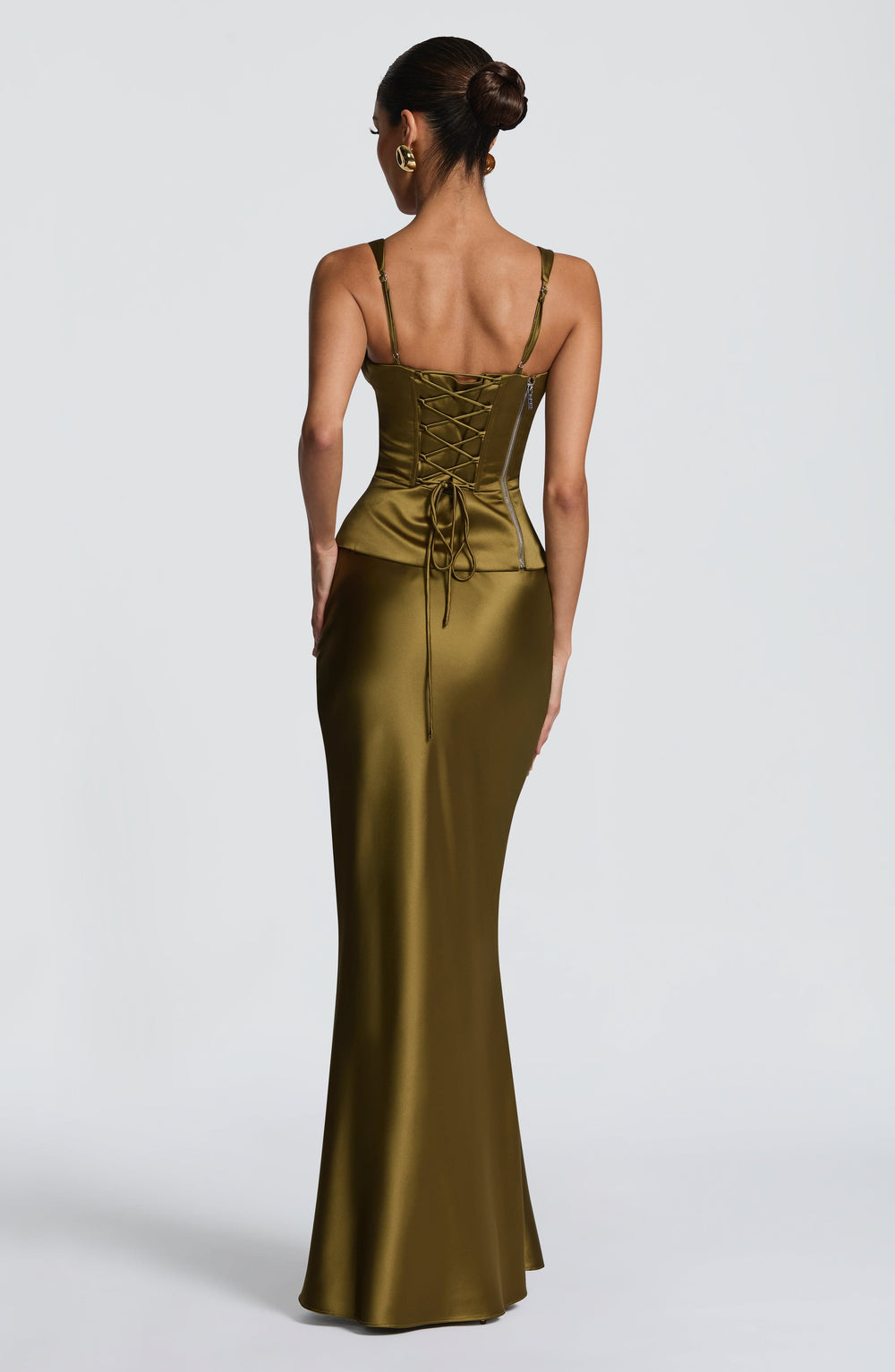 Taliaette Corset in Deep Olive by Clandour, product photo 2