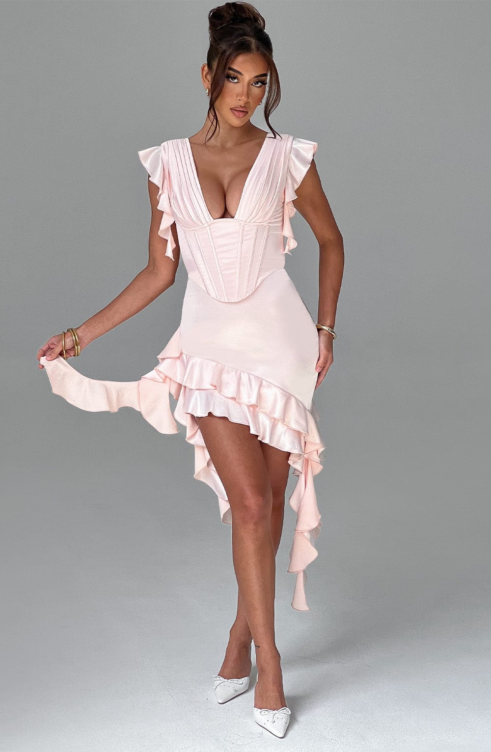Taliaina Mini Dress in Blush by Clandour, product photo 6