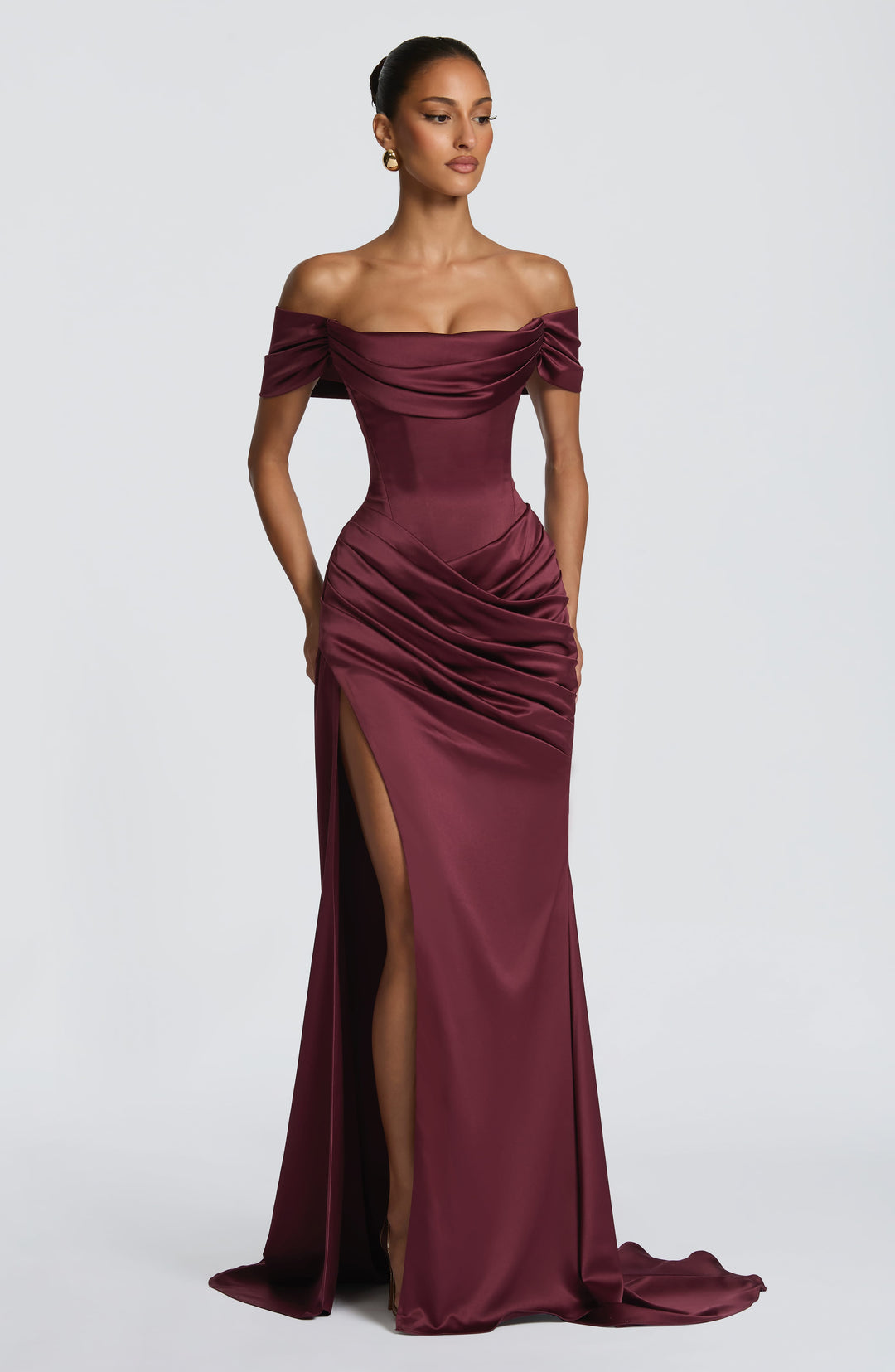 Taliaine Gown in Cherry Lacquer by Clandour, product photo 1