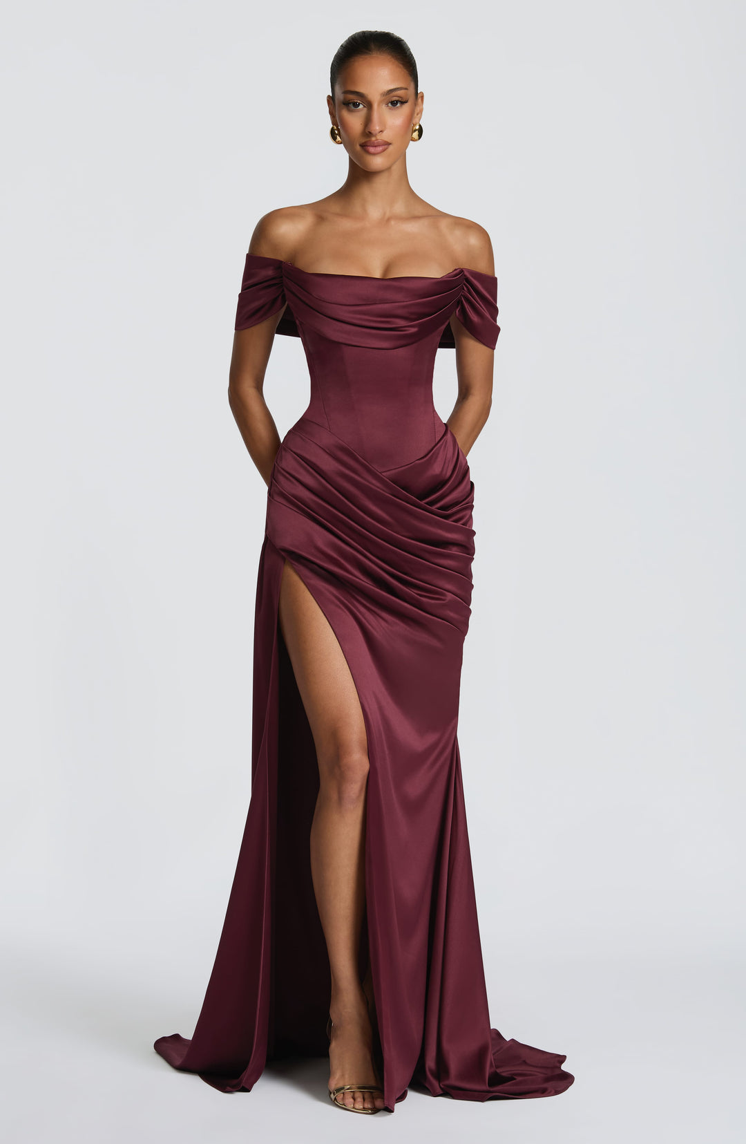 Taliaine Gown in Cherry Lacquer by Clandour, product photo 4