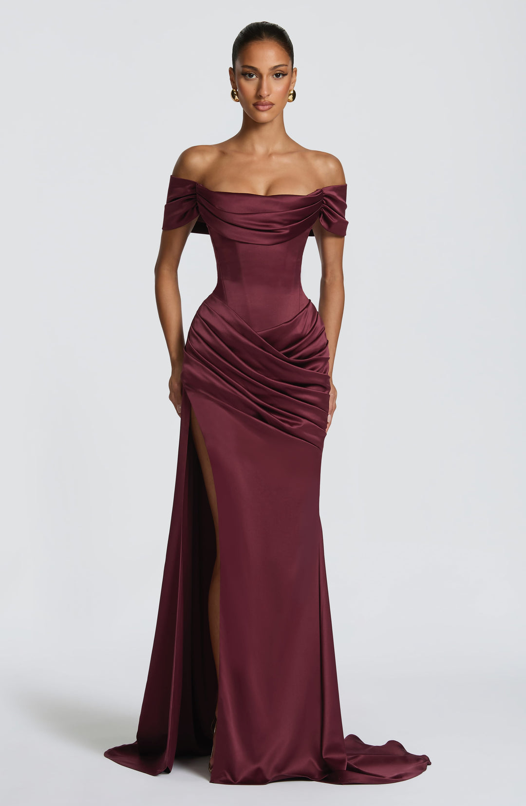 Taliaine Gown in Cherry Lacquer by Clandour, product photo 6