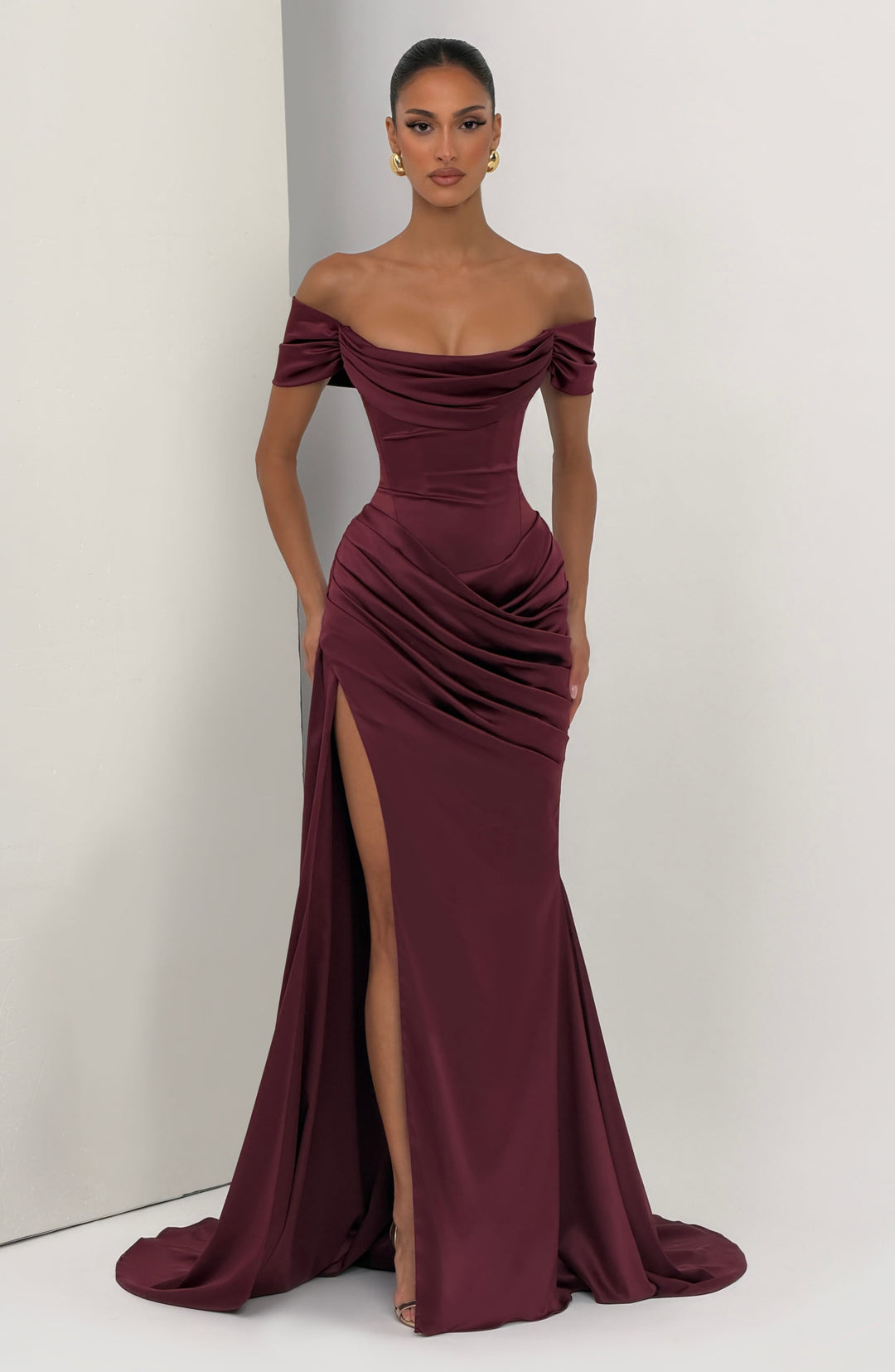 Taliaine Gown in Cherry Lacquer by Clandour, product photo 7