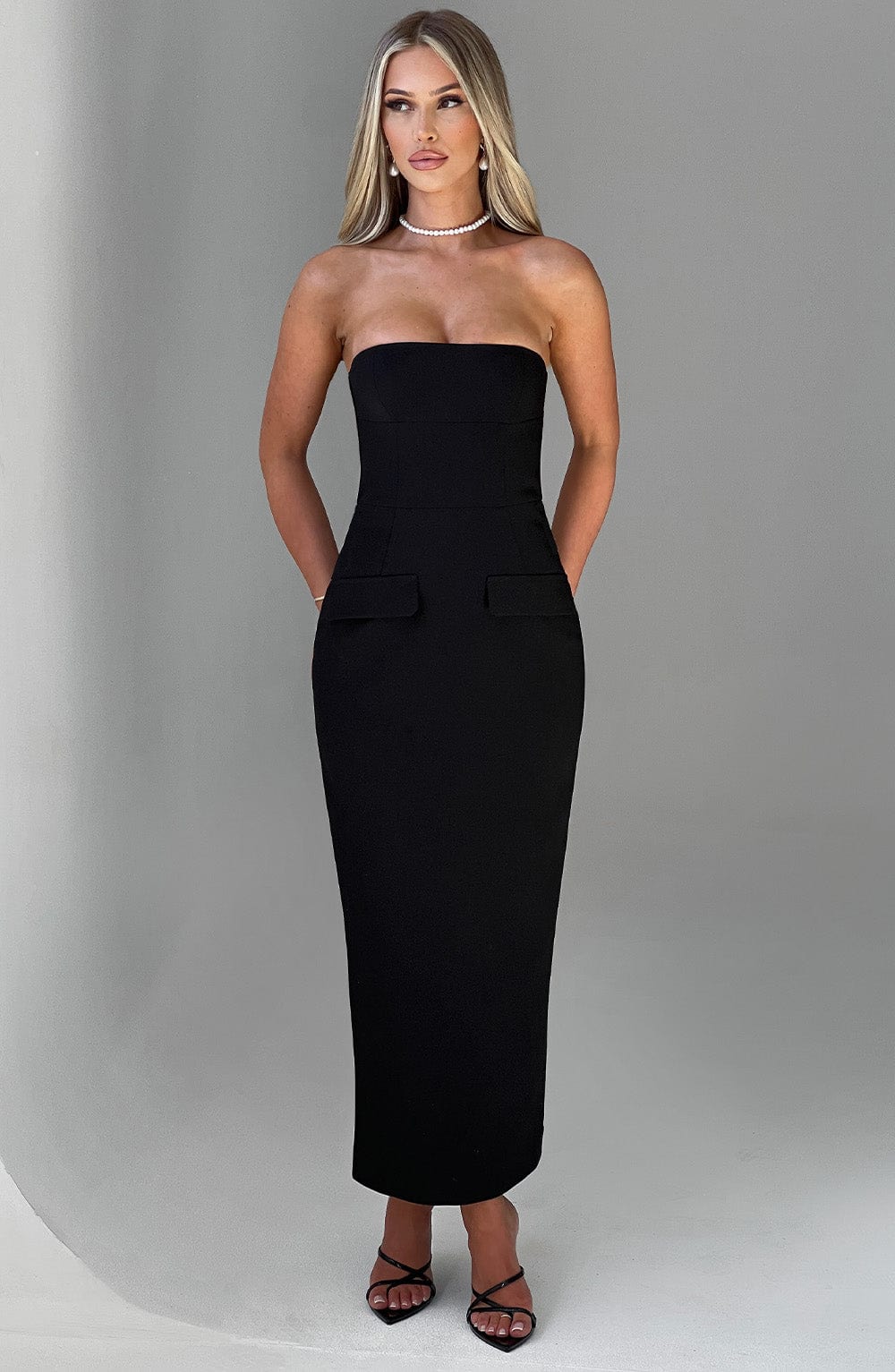 Taliaise Midaxi Dress in Black by Clandour, product photo 8