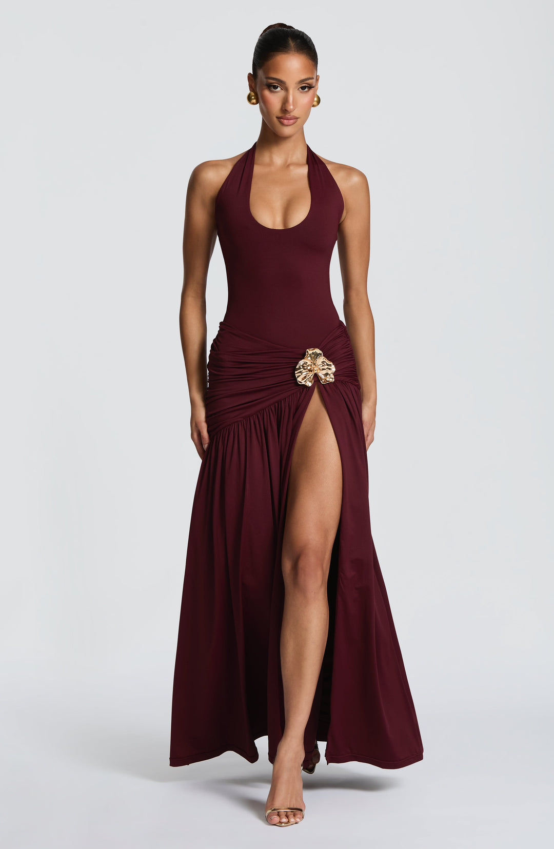Talialina Maxi Skirt in Cherry Lacquer by Clandour, product photo 1