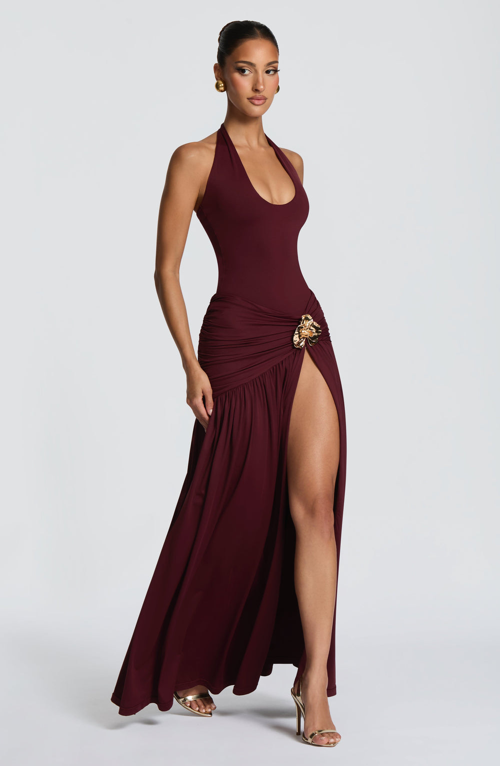 Talialina Maxi Skirt in Cherry Lacquer by Clandour, product photo 2