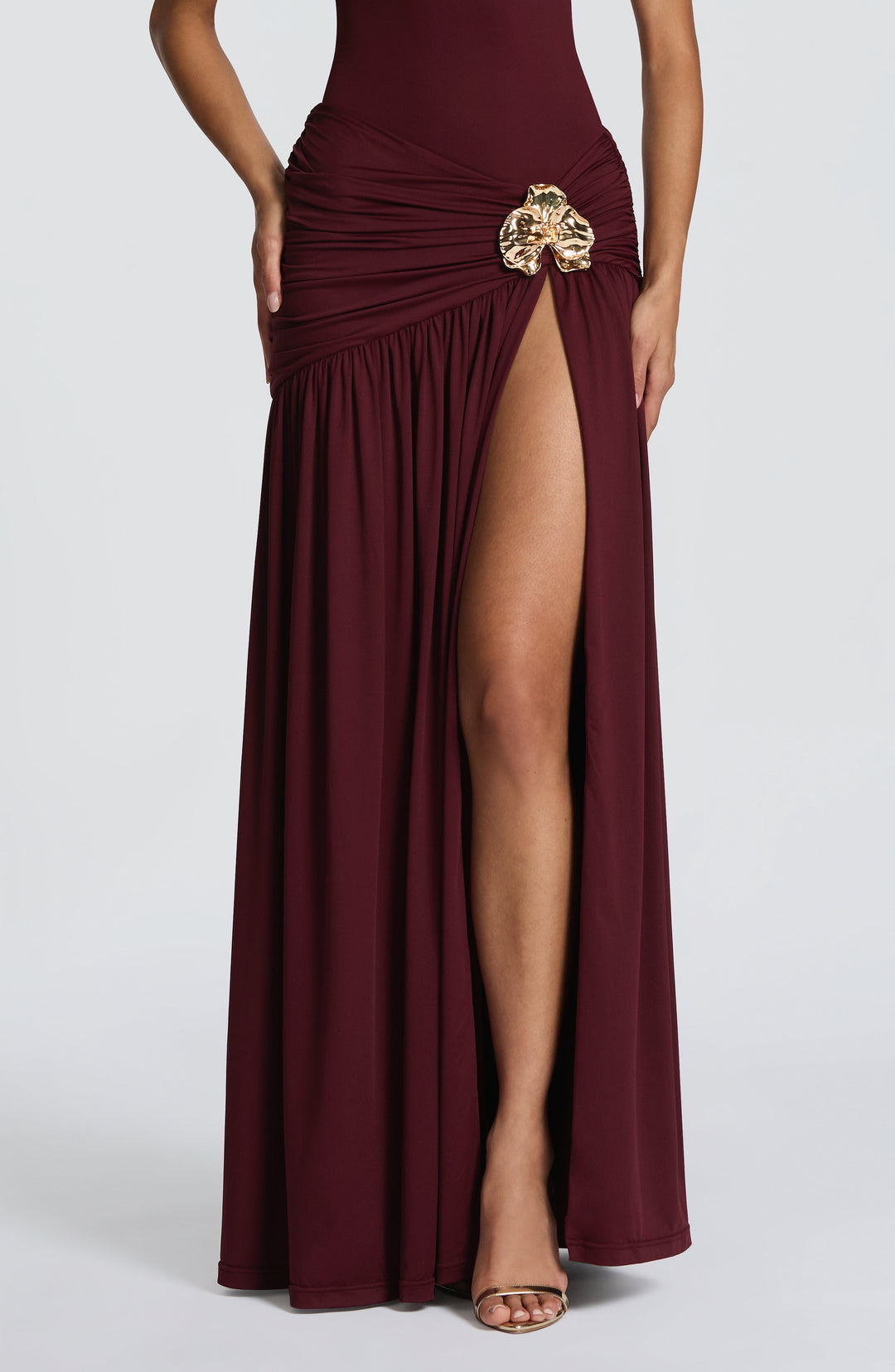 Talialina Maxi Skirt in Cherry Lacquer by Clandour, product photo 4