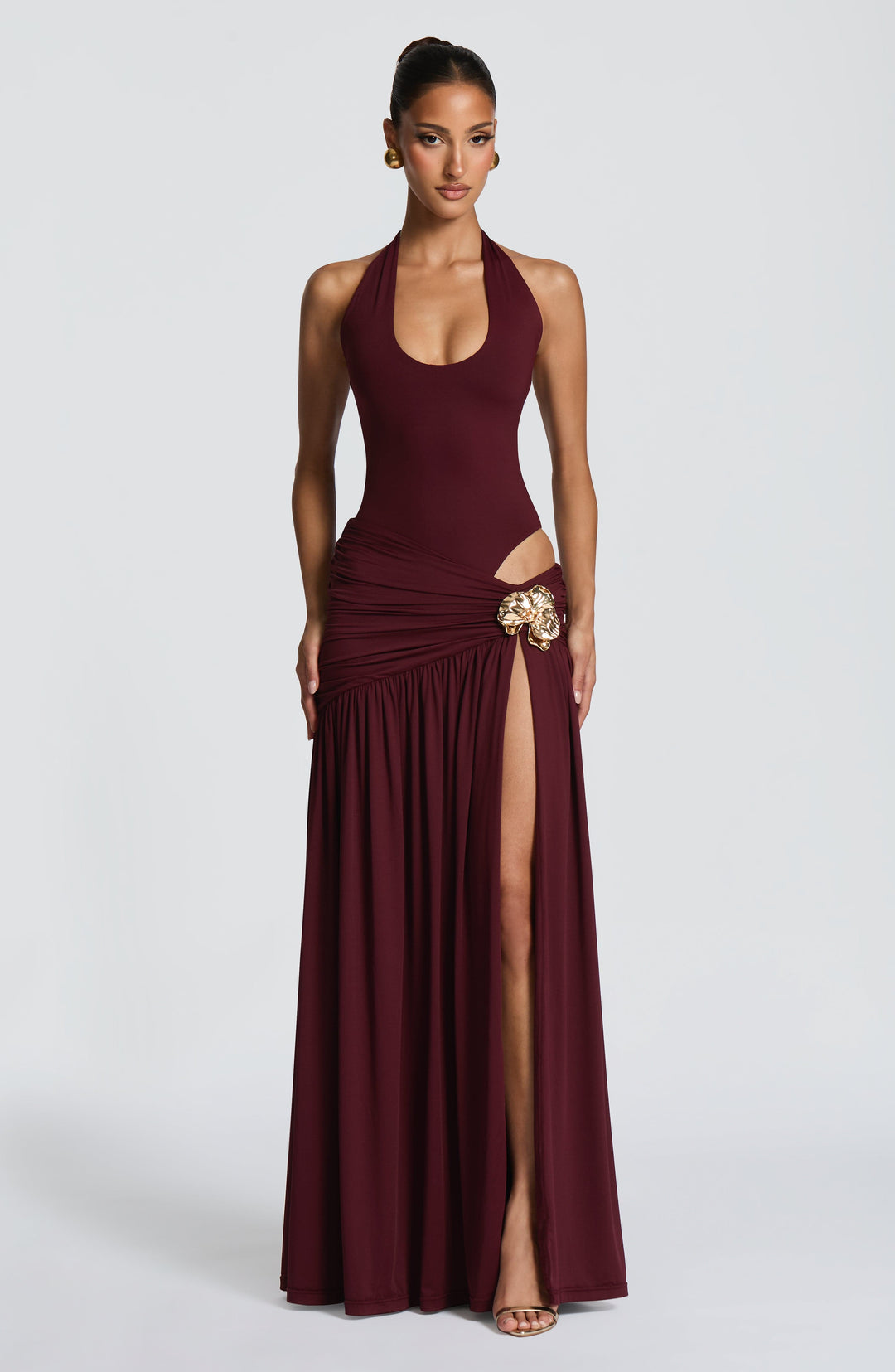 Talialina Maxi Skirt in Cherry Lacquer by Clandour, product photo 8