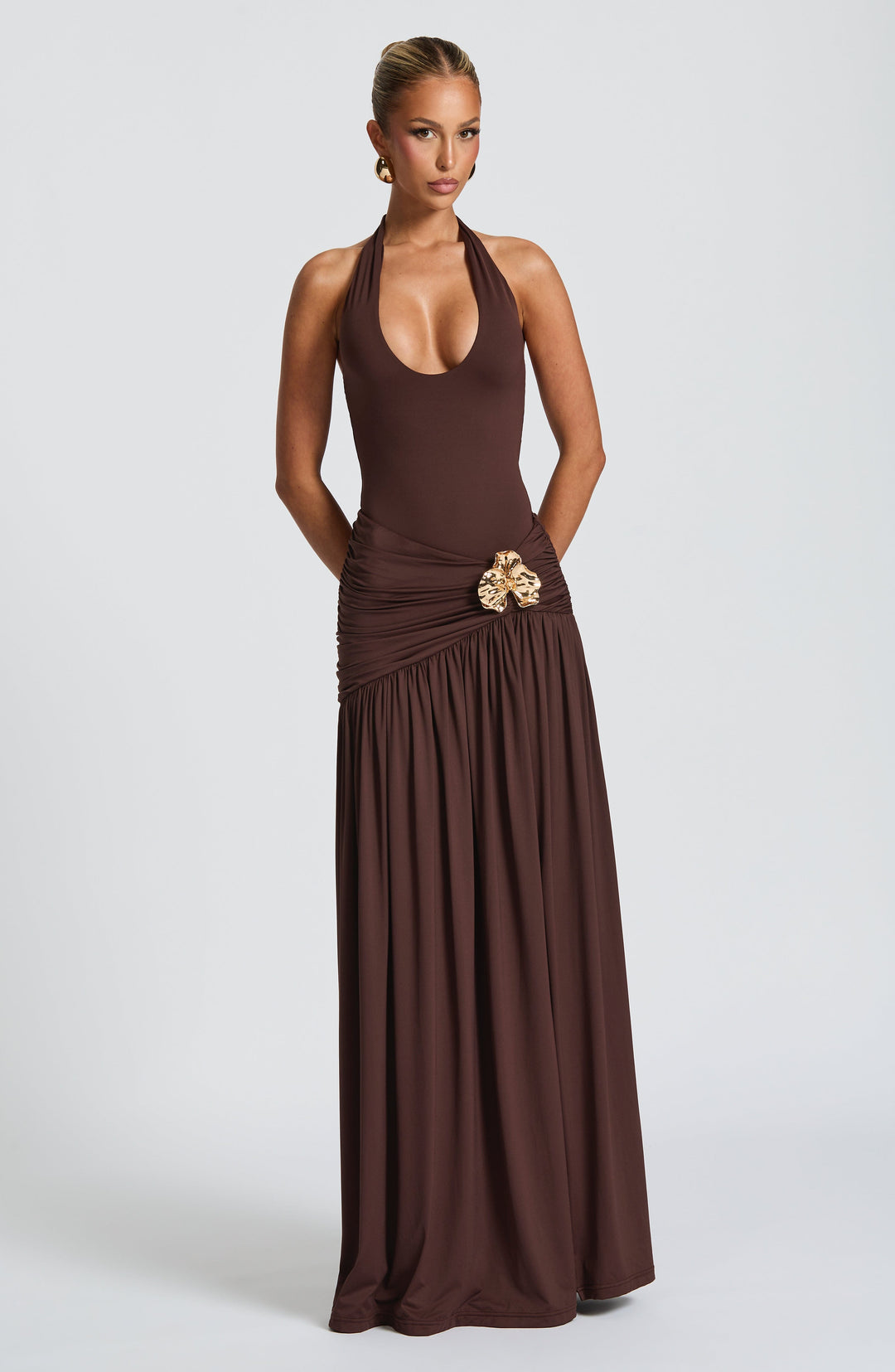 Talialina Maxi Skirt in Plum Brown by Clandour, product photo 9
