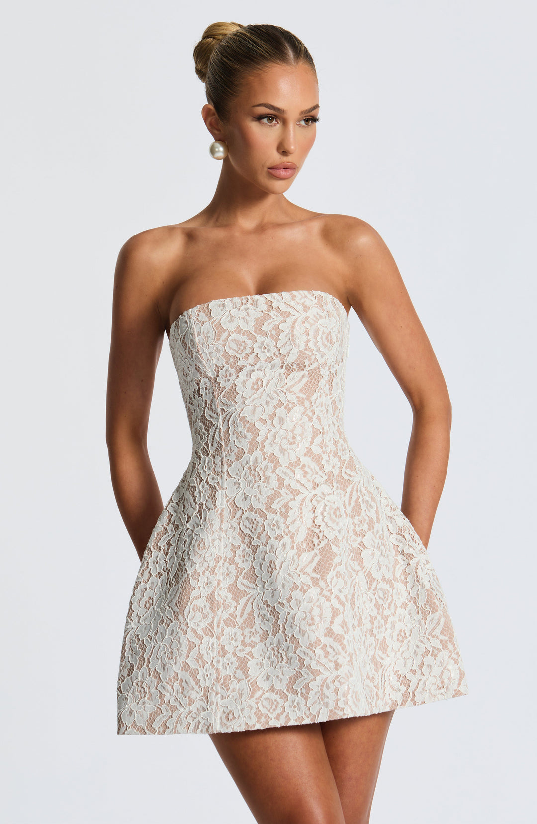 Talialise Mini Dress in Ivory by Clandour, product photo 4