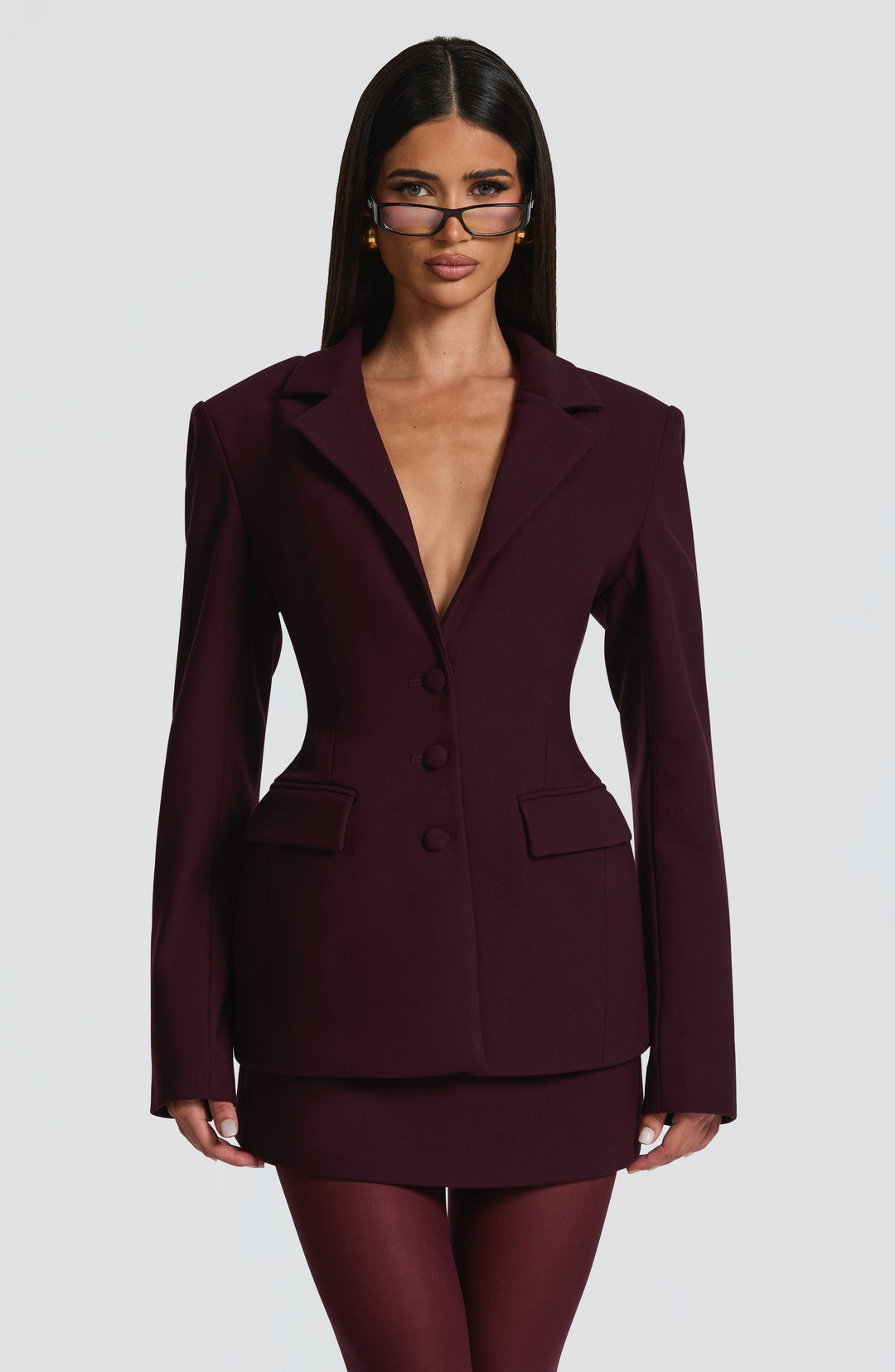 Talianna Blazer in Plum by Clandour, product photo 1