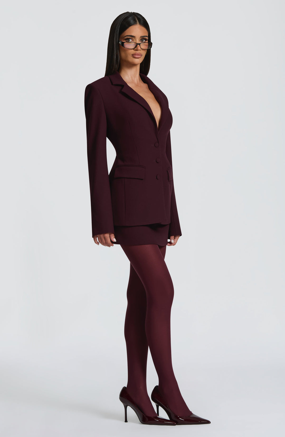 Talianna Blazer in Plum by Clandour, product photo 2