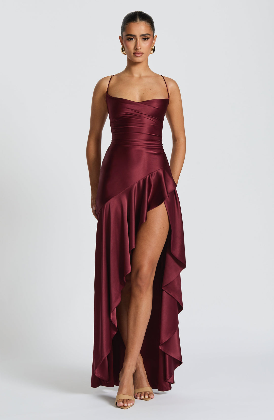 Talianora Maxi Dress in Cherry Lacquer by Clandour, product photo 4