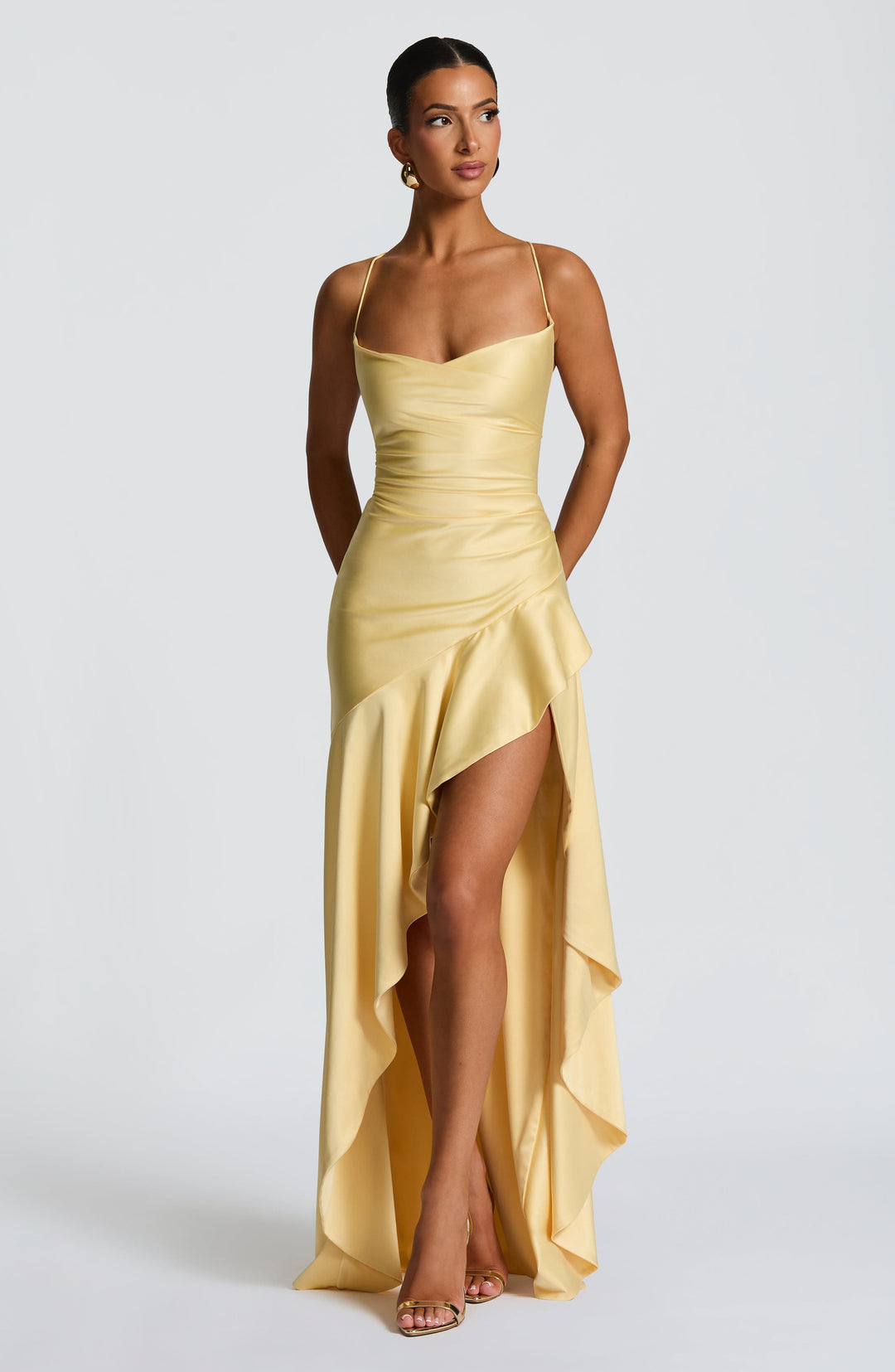 Talianora Maxi Dress in Lemon by Clandour, product photo 2