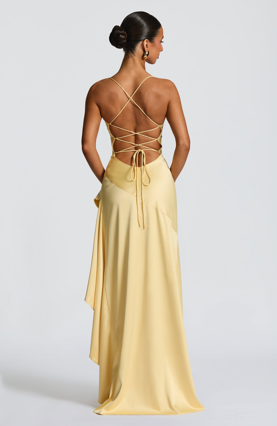 Talianora Maxi Dress in Lemon by Clandour, product photo 3