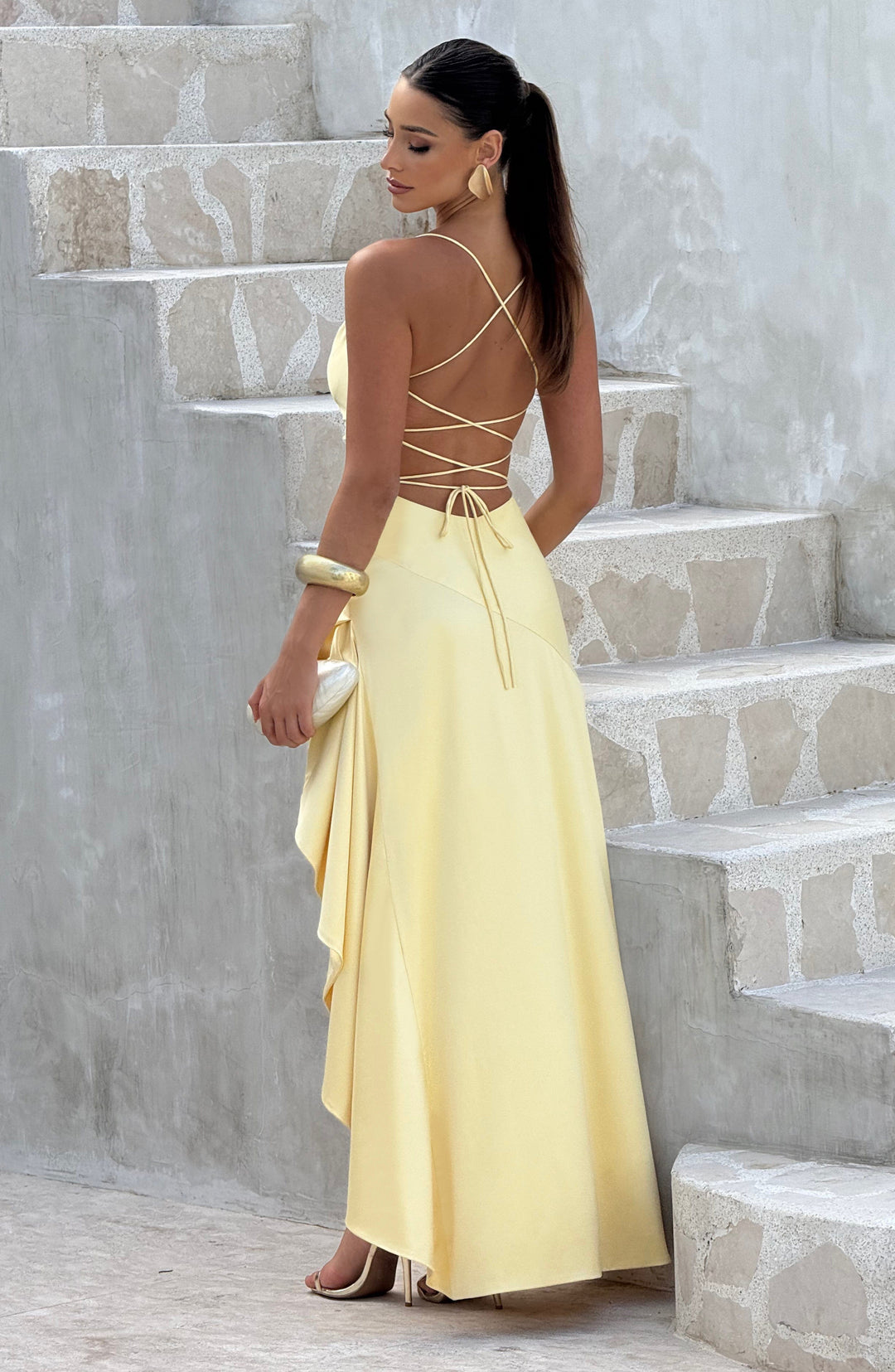 Talianora Maxi Dress in Lemon by Clandour, product photo 6