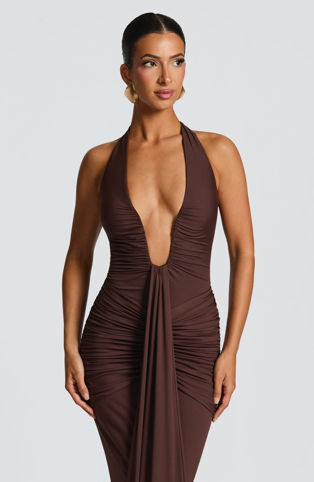 Taliaora Maxi Dress in Plum Brown by Clandour, product photo 6