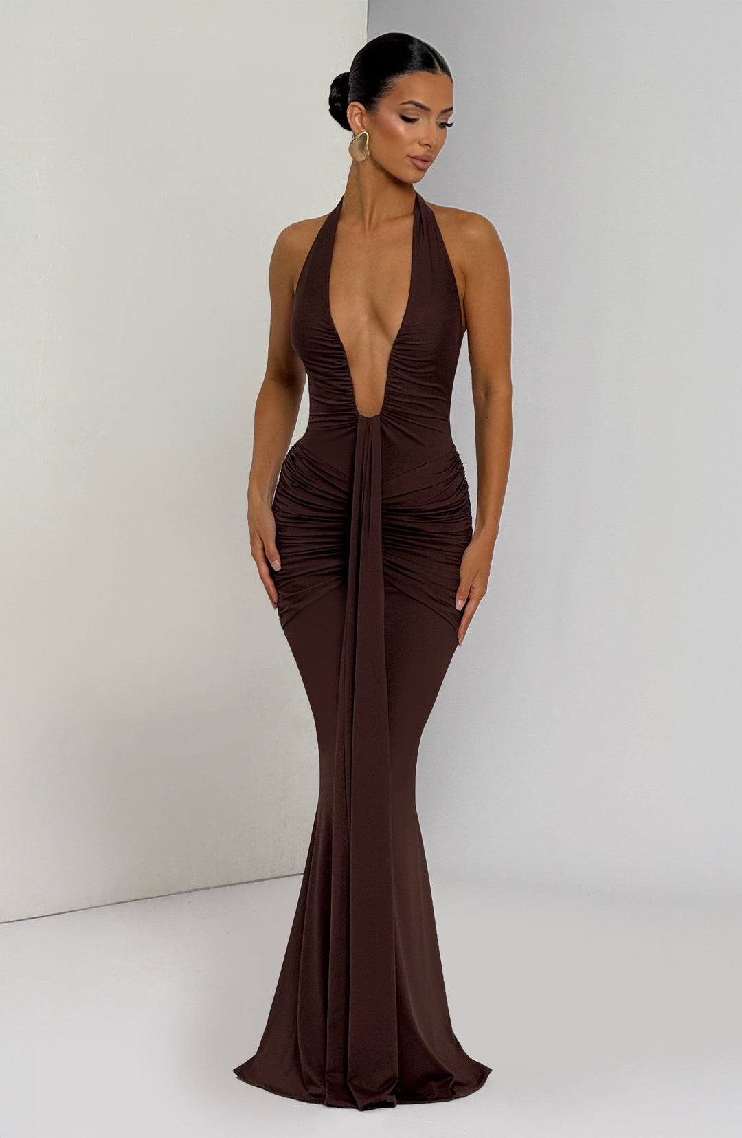 Taliaora Maxi Dress in Plum Brown by Clandour, product photo 7
