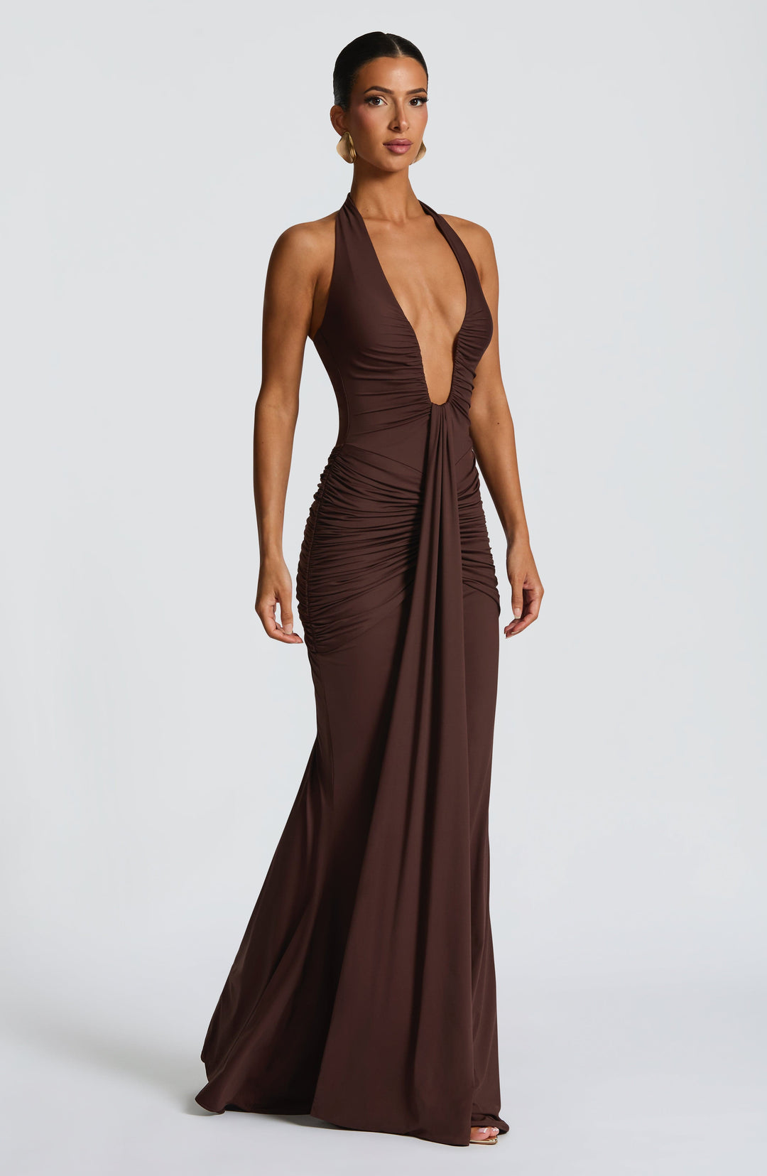 Taliaora Maxi Dress in Plum Brown by Clandour, product photo 10