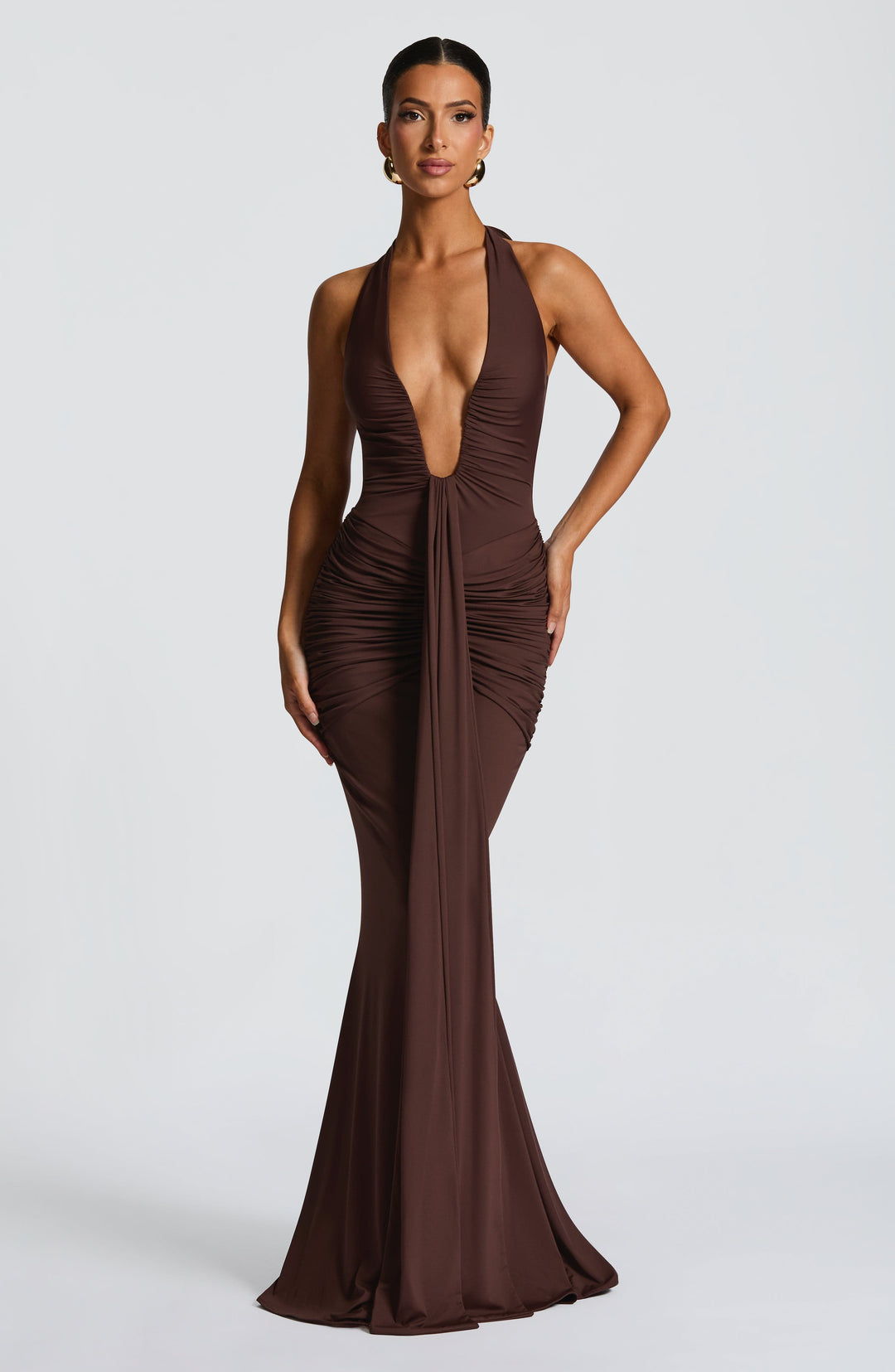 Taliaora Maxi Dress in Plum Brown by Clandour, product photo 11