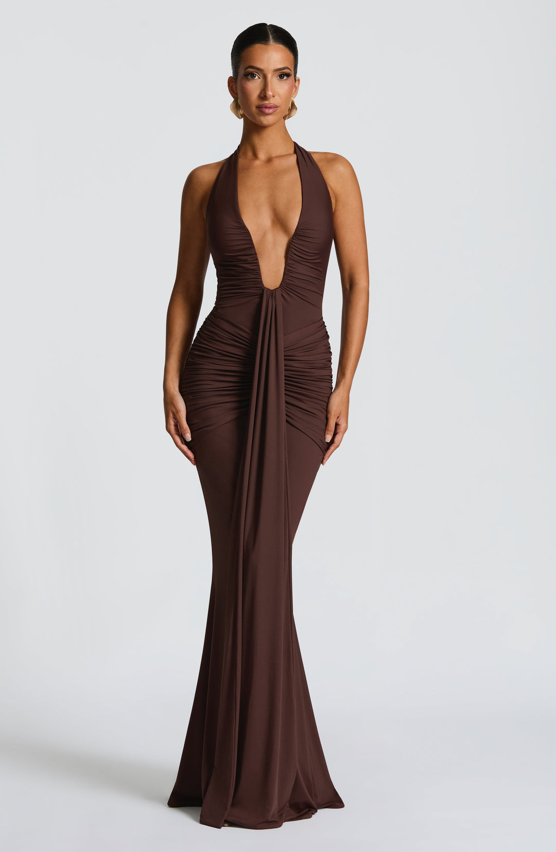 Taliaora Maxi Dress in Plum Brown by Clandour, product photo 12