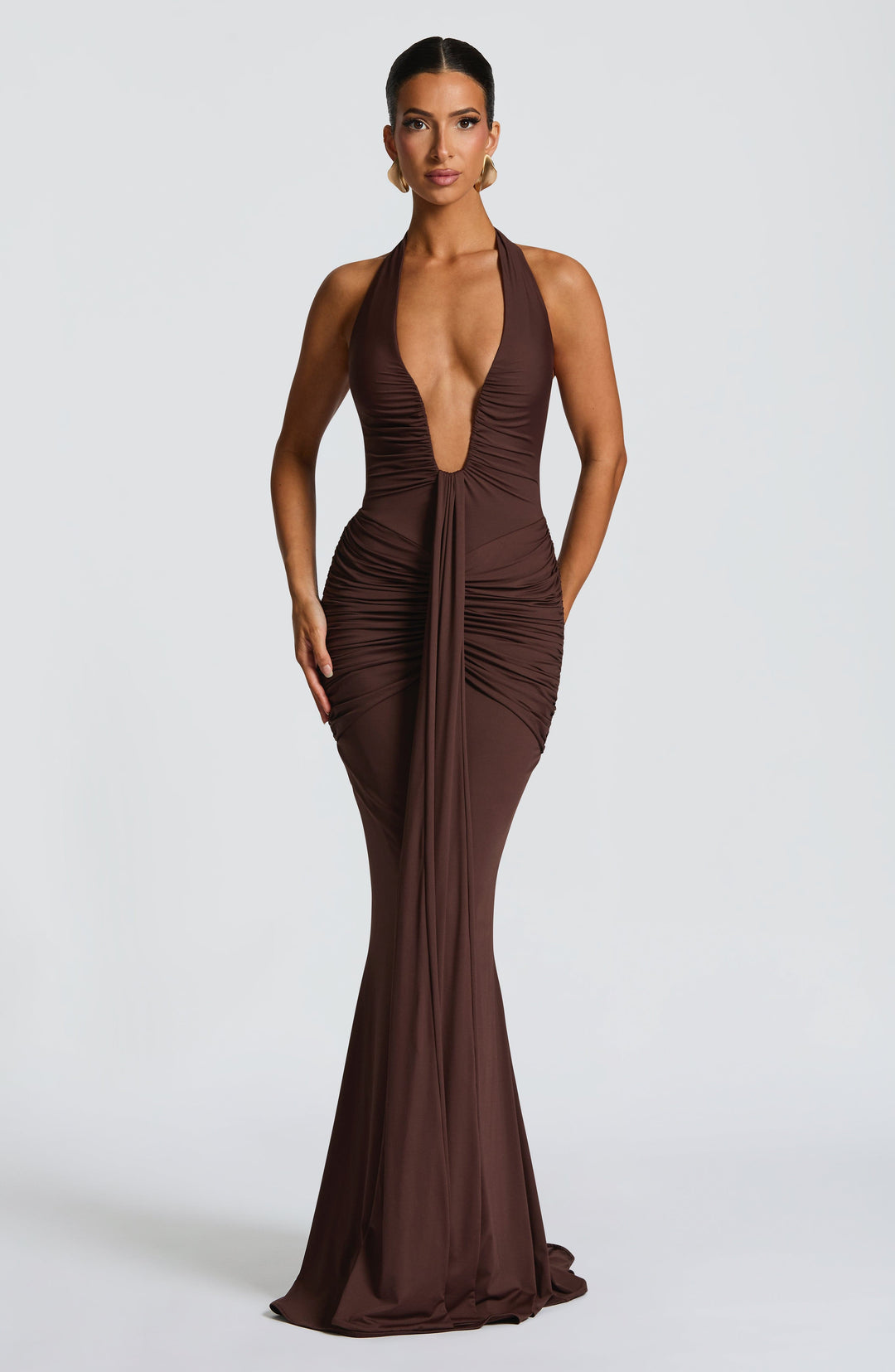 Taliaora Maxi Dress in Plum Brown by Clandour, product photo 13