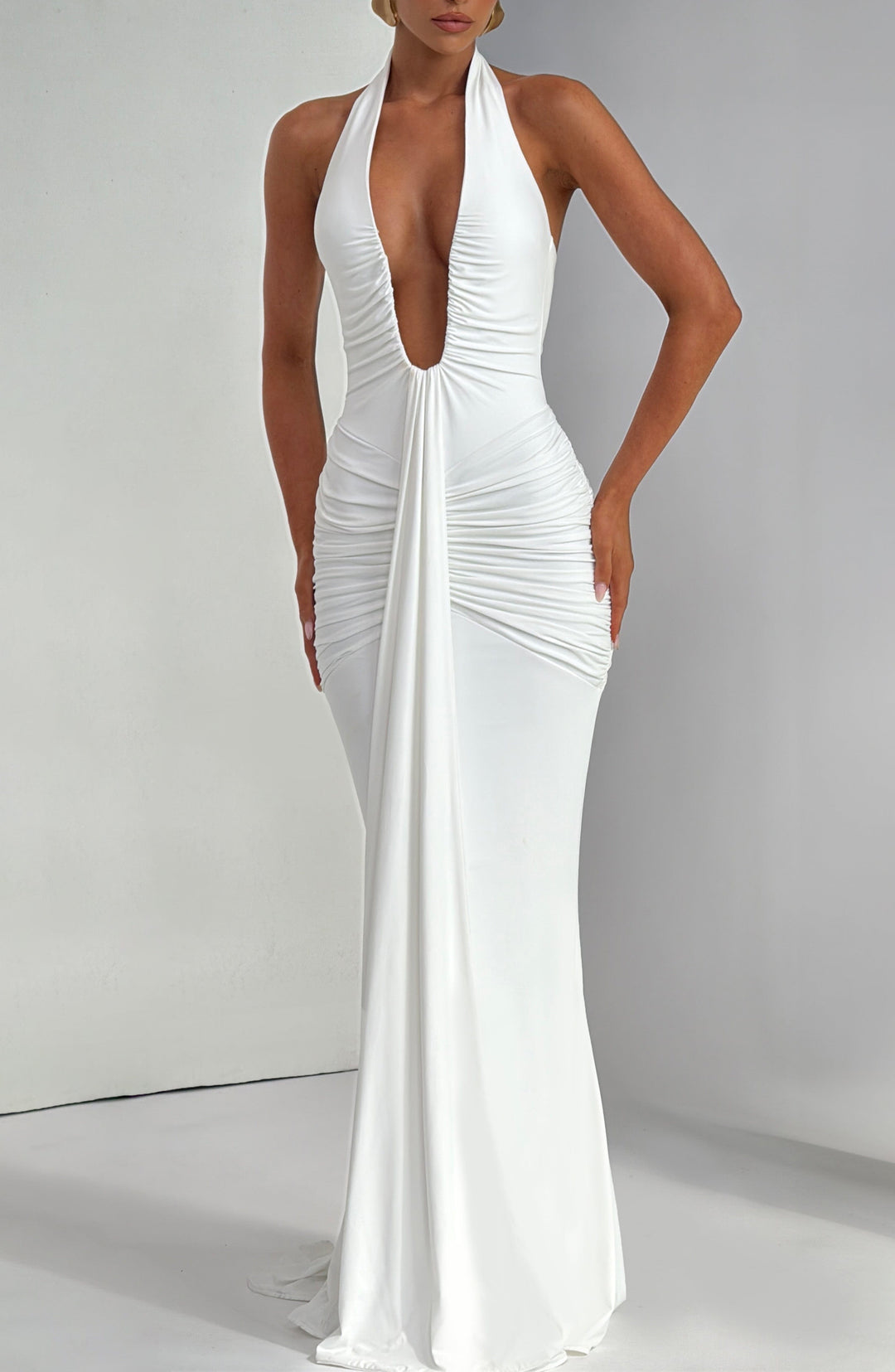 Taliaora Maxi Dress in White by Clandour, product photo 1